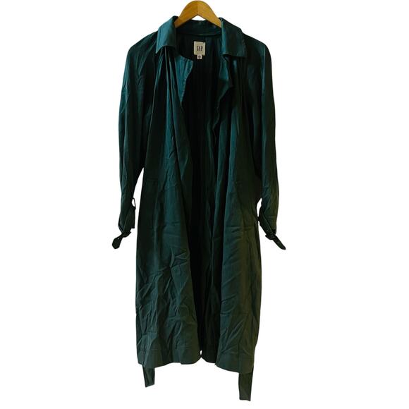 GAP Jackets & Blazers - Gap Draped Belted  Open Front Long Jacket Size MP Medium Petite New Green